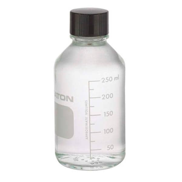 Wheaton Media Bottle Borosilicate Glass Clear 250mL 48/Pk