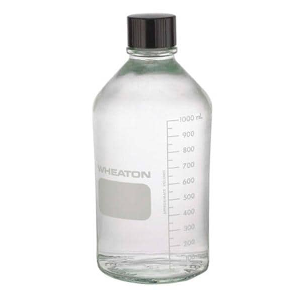 Wheaton Media Bottle Borosilicate Glass Clear 1000mL 24/Pk