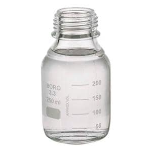 Lab 45 Media Bottle Borosilicate Glass Clear 250mL 12/Pk