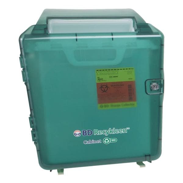 Recykleen Sharps Cabinet 2-3gal Green 7-1/2x14-1/2x19" Lk Plstc f/ Cntnrs Ea