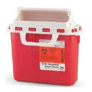 Recykleen Sharps Container 6gal Trnslcnt Rd/Clr 15.2x10x16" Sld Ld ABS 12/Ca