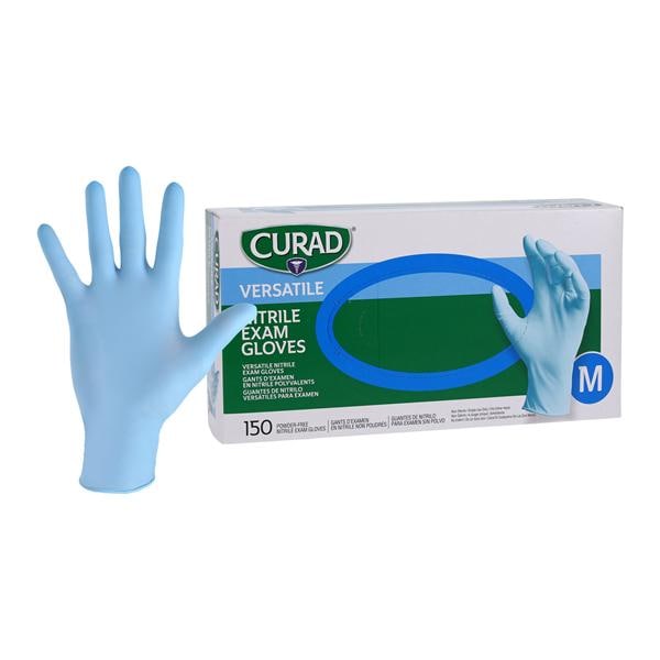 Curad Nitrile Exam Gloves Medium Blue Non-Sterile