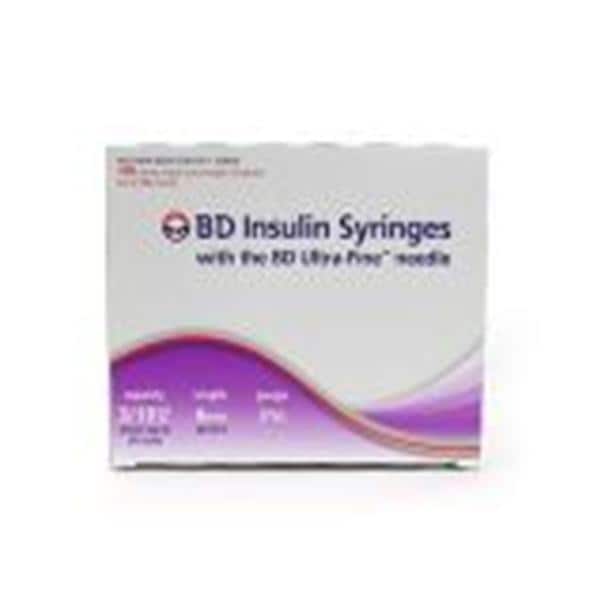 Ultra-Fine Insulin Syringe/Needle 31gx6mm 0.3cc Conventional No Dead Spc 100/Bx