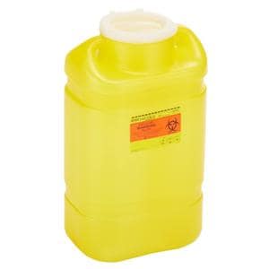 Sharps Container 5gal Clear/Yellow 7-1/2x10-1/2x18" Hinge Lid Plastic Ea, 8 EA/CA