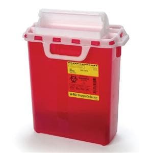 Sharps Container 3gal Rd 6x10-7/10x16-6/10 Hrzntl Counterbalanced Dr Ld Plstc Ea, 10 EA/CA