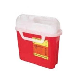 Sharps Container 5.4qt Red 4-8/10x12x12" Hrzntl Counterbalanced Dr Ld Plstc Ea