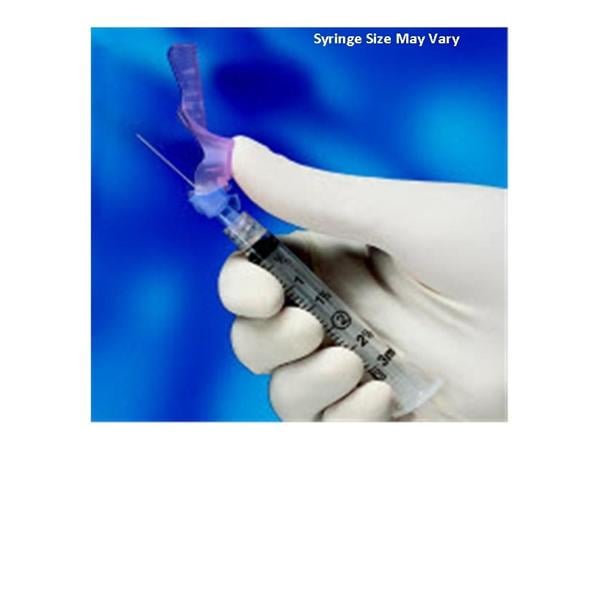 Eclipse Hypodermic Syringe/Needle 25gx1" 3cc Blue Safety Low Dead Space 50/Bx