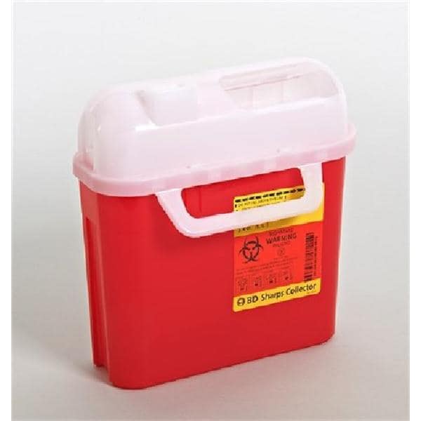 Sharps Container 5.4q Rd 4-1/2x11-6/10x11-7/10 Counterbalanced Sd Entry Plstc Ea