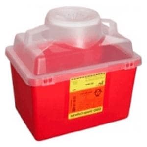 Sharps Container 14qt Red/Clear 8-8/10x12-8/10x11-1/2" Hng Ld/Ndl Prt Plstc Ea, 20 EA/CA