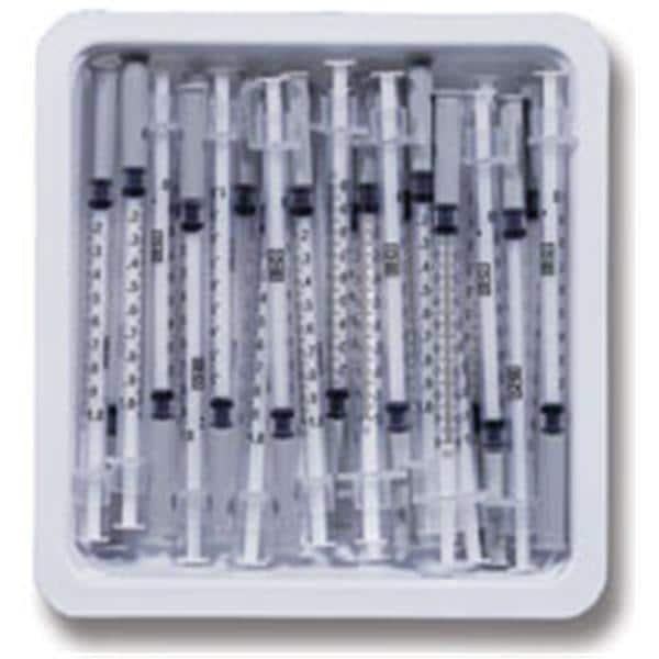 SafetyGlide Allergy Syringe/Needle 27gx1/2" 1cc Gray Safety No Dead Spc 25/Tray, 40 PK/CA