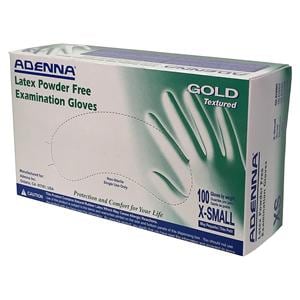 Gold Latex Exam Gloves X-Small White Non-Sterile