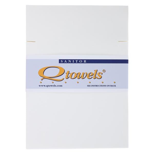 Qtowels Hand Towel Single Fold Disposable Paper 9 in x 12 in White 1500/Ca
