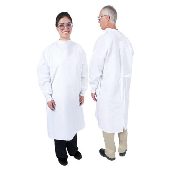 DenLine Protection Plus Clinic Gown Adult Small White Ea