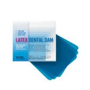 Latex Rubber Dam 6 in x 6 in Thin Gauge Blue Unflavored 36/Bx