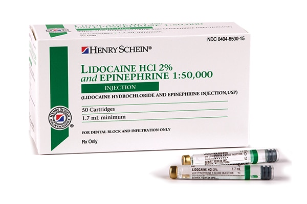 Lidocaine HCl 2% and epinephrine 1:50,000