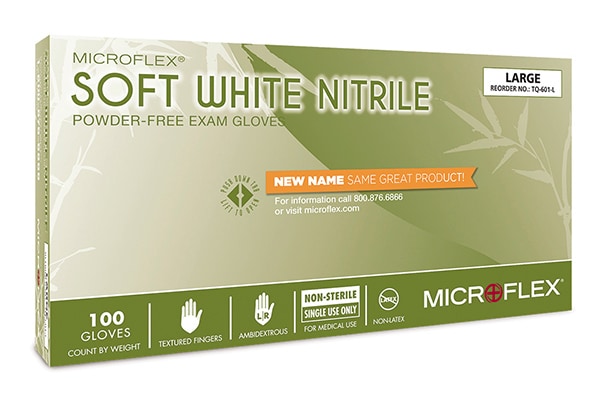 Microflex® Soft White Nitrile Gloves
