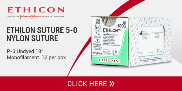 White and Green Ethilon Suture Box