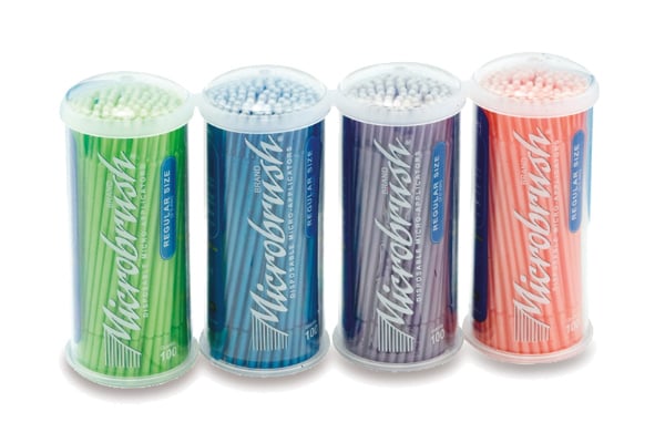 Microbrush Applicators Casings in Green, Blue, Purple and Orange