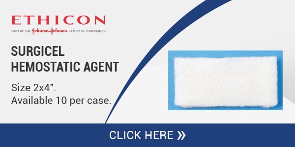 Ethicon Surgicel Hemostatic Agent Size 2x4” Cellulose