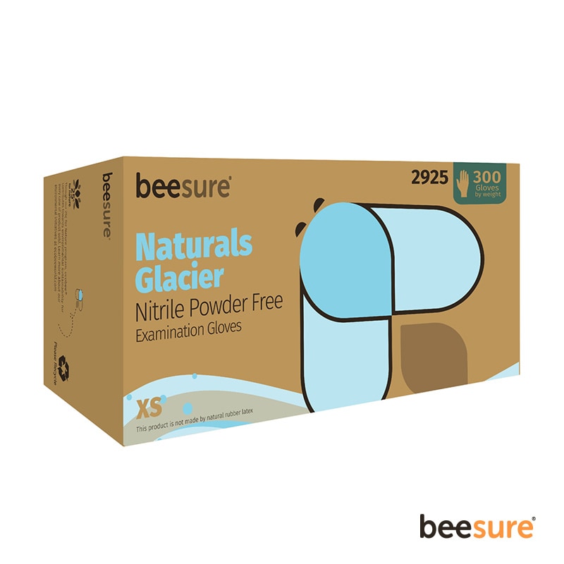 BeeSure – Naturals Glacier Nitrile Exam Gloves