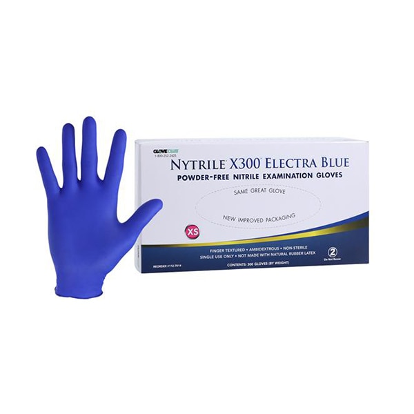 Nytrile X300 Nitrile Exam Gloves X-Small Electra Blue Non-Sterile