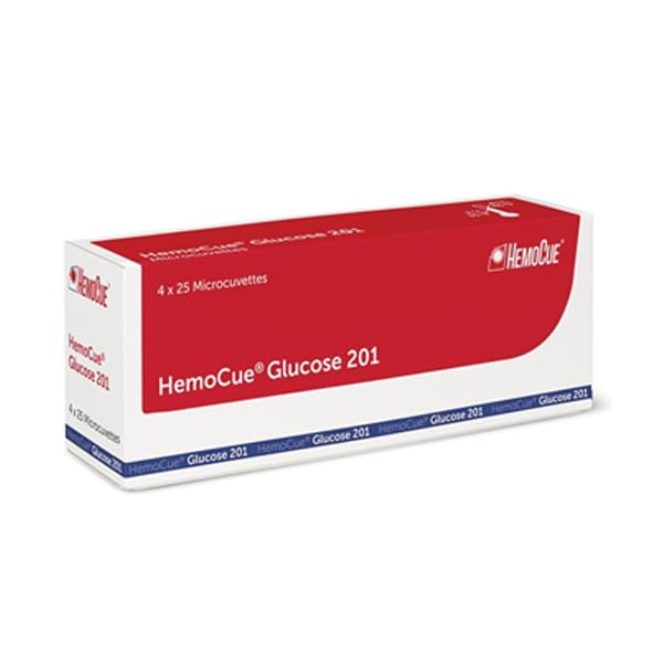 HemoCue Glucose 201 Microcuvette CLIA Waived 100/Bx